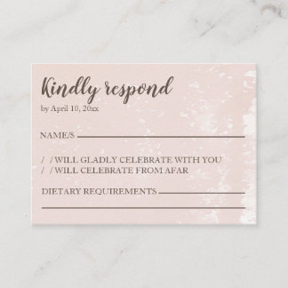 RSVP card please respond modern blush
