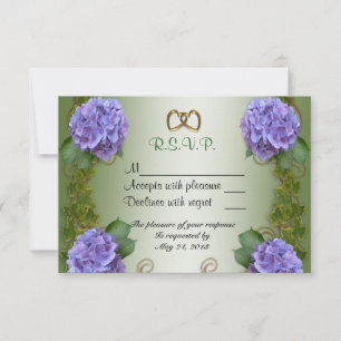 RSVP card purple Hydrangea