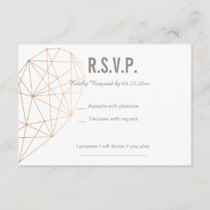 RSVP card   Response   Wedding Geometric Rose Gold