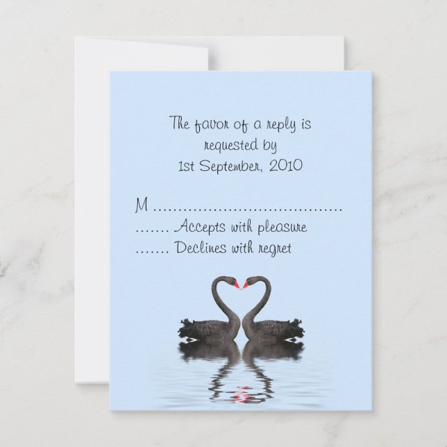 RSVP Card Romancing Swans Wedding Collection (Front)