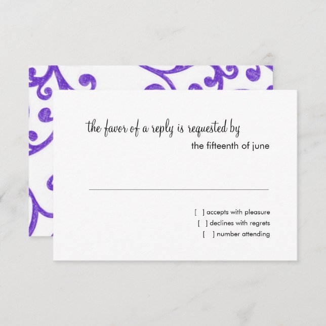 RSVP Card Scroll Pattern (Devant / Derrière)