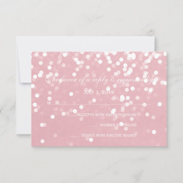 RSVP Card - Sparkling Wedding Pink (Front)