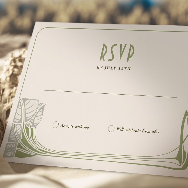 RSVP Card Tree in Bloom Mackintosh Art Nouveau (Creator Uploaded)