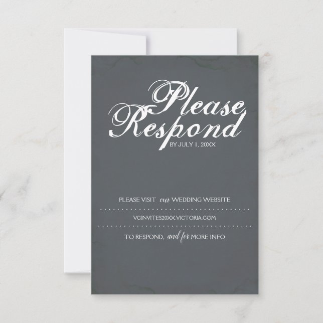 RSVP Card, Wedding Website (Front)