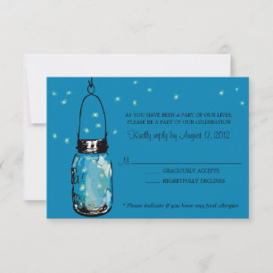 RSVP Card Whimsy Fireflies and Mason Jar