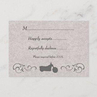 RSVP Card with Faux Embossed Motorcycle