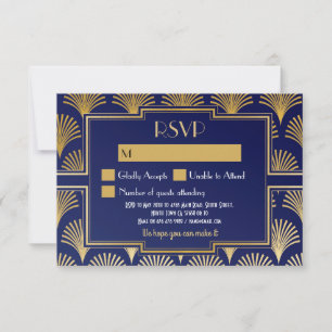 RSVP Cards 1920's Vintage Gatsby Wedding Respond