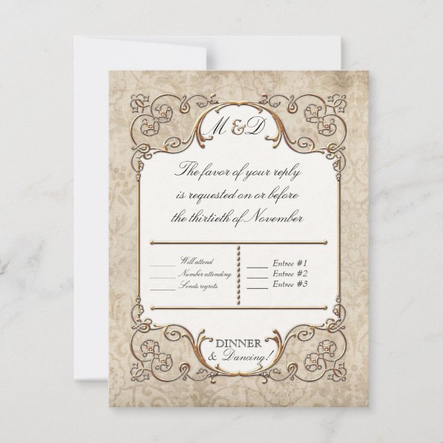 RSVP Cards Art Nouveau Roaring 20s Deco Style (Front)