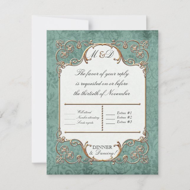 RSVP Cards Art Nouveau Roaring 20s Deco Style (Front)