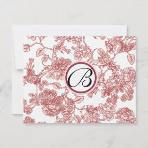 RSVP Cards-Black Roses Red Trim - faded pattern Card