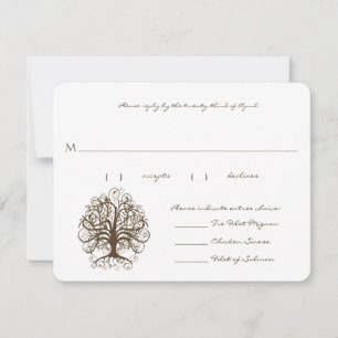 RSVP Cards-Brown Tree Swirl Menu Selections