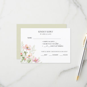 RSVP Cards for a wildflower wedding.