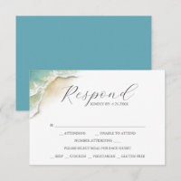 RSVP Cards with Meal Choice Watercolor Shoreline 