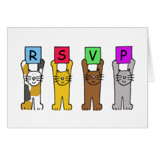 RSVP Cartoon Cats Holding Letters