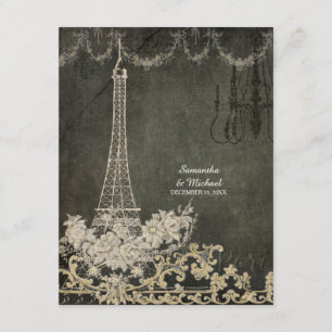 RSVP Chalk Vintage Paris Parisian Stylish Wedding