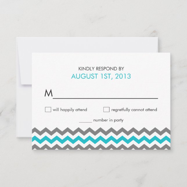 RSVP Chevron Zigzag Mariage moderne (Devant)