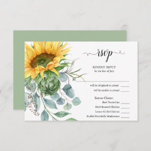 RSVP Choix de repas Fleurs de soleil rustiques