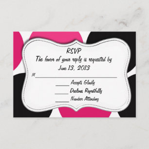 RSVP Classy Card Pink and Black Polka Dot