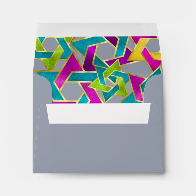 RSVP Colorful Star de David Enveloppe (Dos (Bas))