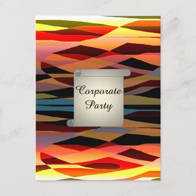 RSVP Corporate Party Playful Vivid Invitation Postcard (Front)