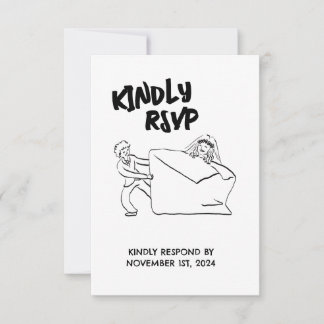 RSVP Cute Couple Illustration