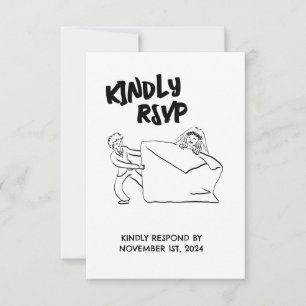 RSVP Cute Couple Illustration Card