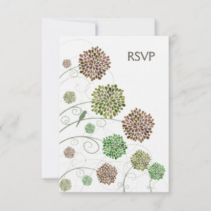RSVP Dahlia Whimsy Garden Wedding Cards