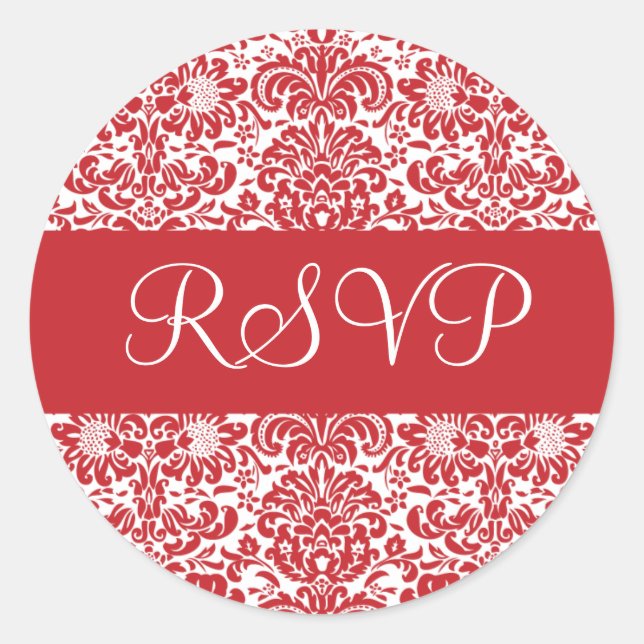 RSVP Damask Envelope Sticker Seal (Front)