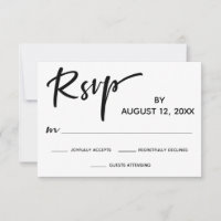 RSVP de calligraphie moderne avec dos à rayure dor