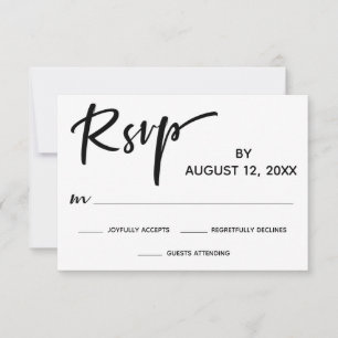 RSVP de calligraphie moderne avec dos à rayure dor