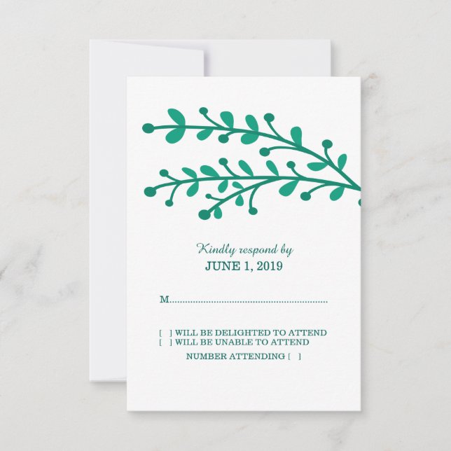 RSVP de feuillage simple vert (Devant)