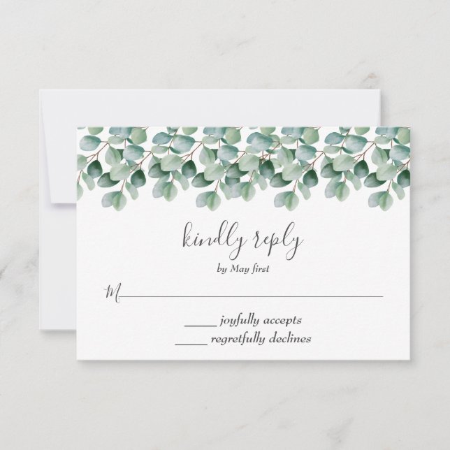 RSVP de mariage à la botanique d'eucalyptus (Devant)