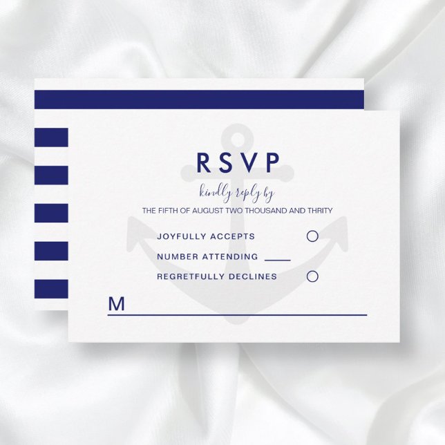 RSVP de mariage à l'ancre nautique moderne (Créateur téléchargé)