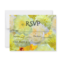 RSVP de mariage à l'aquarelle florale jaune plus g