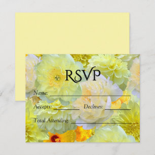 RSVP de mariage à l'aquarelle florale jaune plus g
