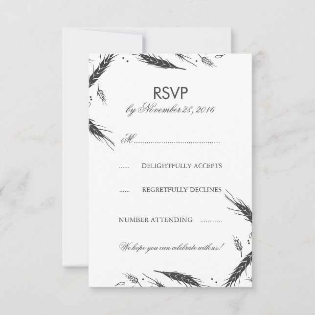 RSVP de mariage automnal de blé (Devant)