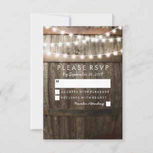 RSVP de mariage champêtre   Guirlande de lumières