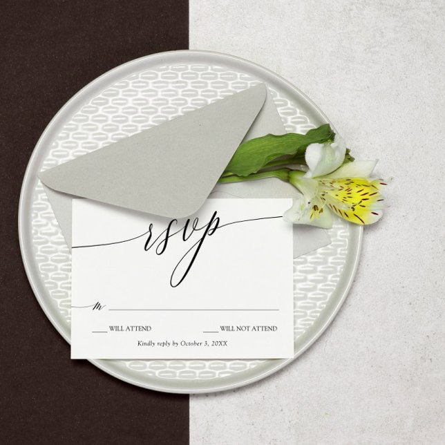 RSVP de mariage élégant, minimaliste et en calligr (Créateur téléchargé)