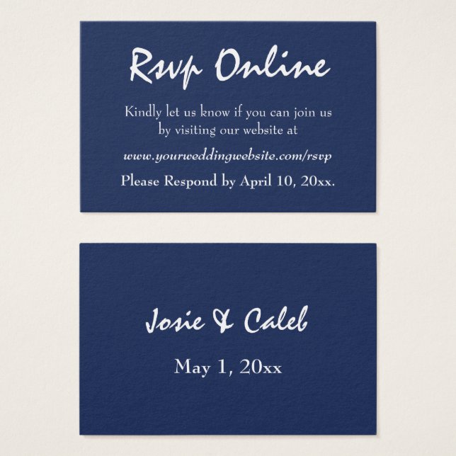 RSVP de mariage en ligne, texte blanc modifiable s (Devant & derrière)
