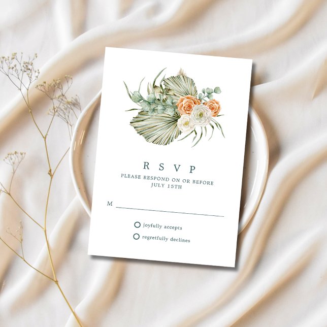 RSVP de mariage extérieur rustique floral automnal (Fall Floral Rustic Outdoor Wedding RSVP)