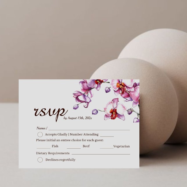 RSVP de mariage | Fleur d'orchidée (Créateur téléchargé)