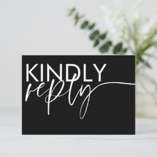 RSVP de mariage moderne noir et blanc