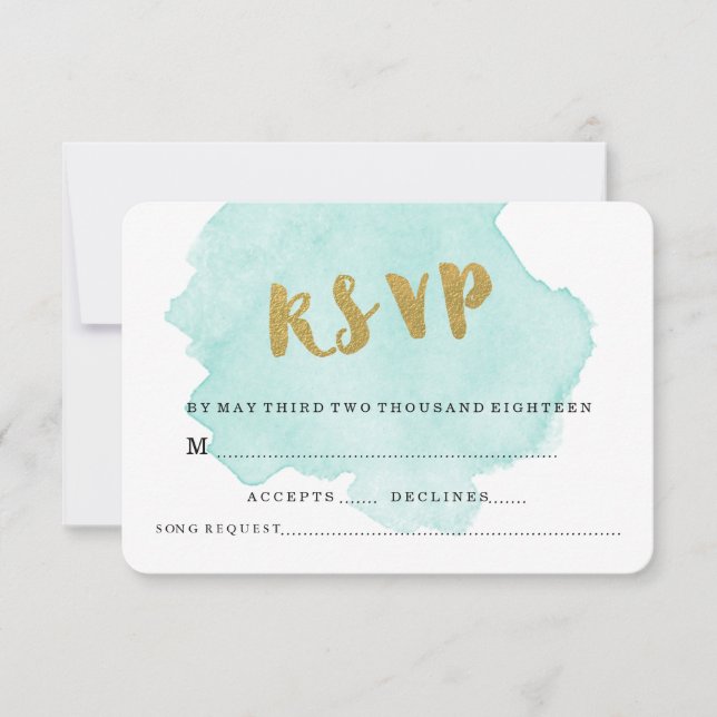 RSVP DE MARIAGE ROSE PÂLE ET OR (Devant)