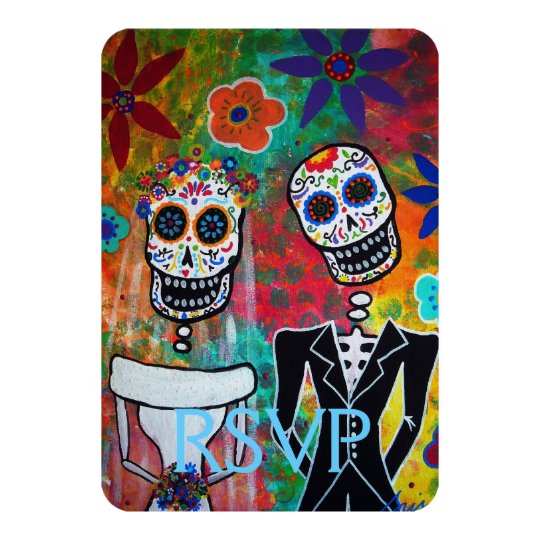 RSVP Dia de los Muertos Wedding Response Card