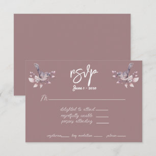 RSVP Dusty Burgundy Watercolor  Card