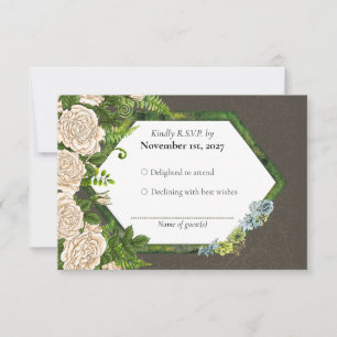 RSVP Earthy carte de fougère rose rustique avec li