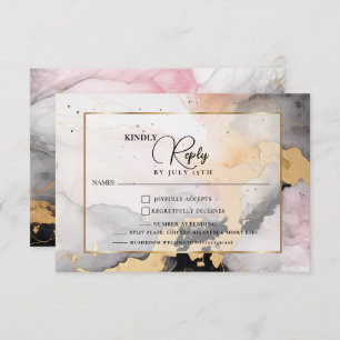 RSVP Ebony Rose and Gold Abstract Marble