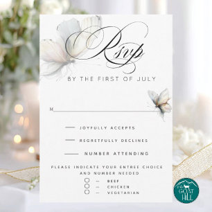 RSVP Elegant Abstract Ink Pastel Butterfly Card