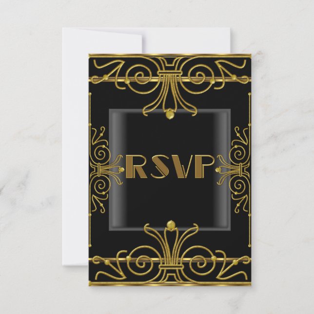RSVP Elegant Black Gold Art Déco 2 (Devant)