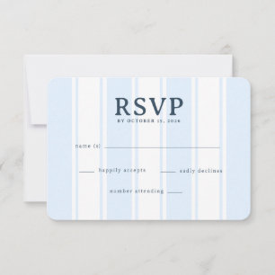 RSVP Elegant Blue Stripes Minimalist Card